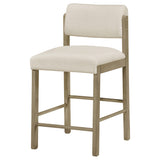 Kehoe Cream and Natural Oak Upholstered Counter Height Chair, Set of 2 from Coaster - Luna Furniture