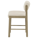 Kehoe Cream and Natural Oak Upholstered Counter Height Chair, Set of 2 from Coaster - Luna Furniture