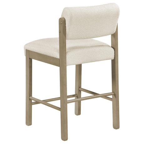 Kehoe Cream and Natural Oak Upholstered Counter Height Chair, Set of 2 from Coaster - Luna Furniture