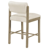 Kehoe Cream and Natural Oak Upholstered Counter Height Chair, Set of 2 from Coaster - Luna Furniture
