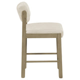 Kehoe Cream and Natural Oak Upholstered Counter Height Chair, Set of 2 from Coaster - Luna Furniture