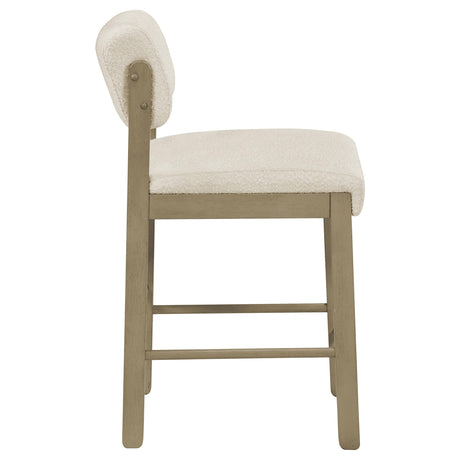 Kehoe Cream and Natural Oak Upholstered Counter Height Chair, Set of 2 from Coaster - Luna Furniture