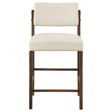 Kehoe Walnut / Cream Upholstered Counter Height Chair, Set of 2 from Coaster - Luna Furniture