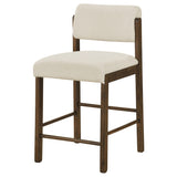 Kehoe Walnut / Cream Upholstered Counter Height Chair, Set of 2 from Coaster - Luna Furniture