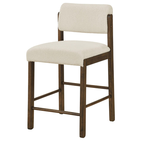 Kehoe Walnut / Cream Upholstered Counter Height Chair, Set of 2 from Coaster - Luna Furniture