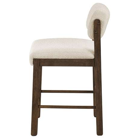 Kehoe Walnut / Cream Upholstered Counter Height Chair, Set of 2 from Coaster - Luna Furniture