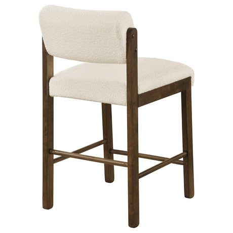 Kehoe Walnut / Cream Upholstered Counter Height Chair, Set of 2 from Coaster - Luna Furniture