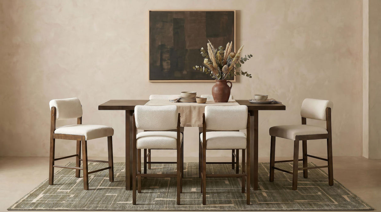 Kehoe Walnut / Cream Upholstered Counter Height Chair, Set of 2 from Coaster - Luna Furniture