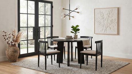 Strouse Black / Wheat 5-Piece Dining Set from Coaster - Luna Furniture