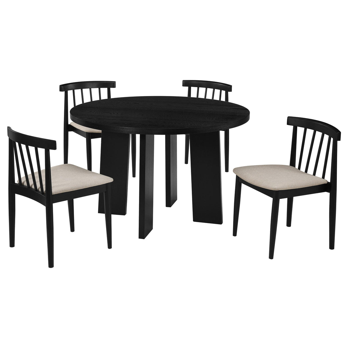 Strouse Black / Wheat 5-Piece Dining Set from Coaster - Luna Furniture