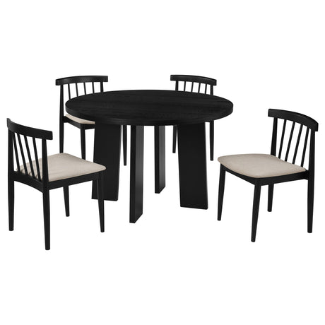 Strouse Black / Wheat 5-Piece Dining Set from Coaster - Luna Furniture