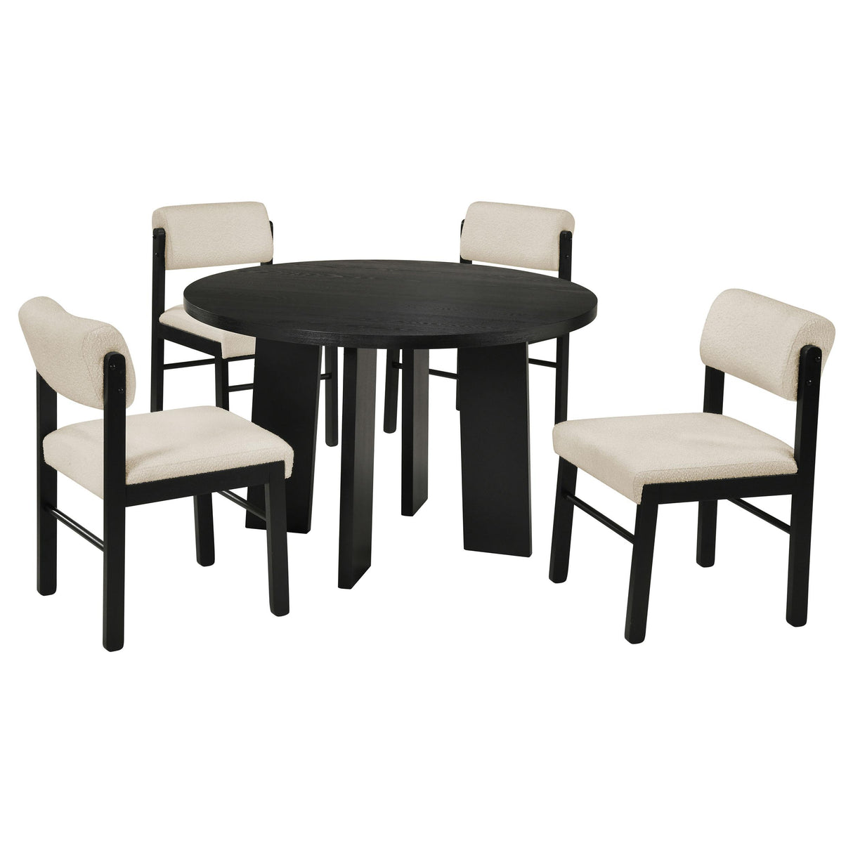 Strouse Black / Cream 5-Piece Dining Set from Coaster - Luna Furniture