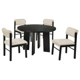 Strouse Black / Cream 5-Piece Dining Set from Coaster - Luna Furniture