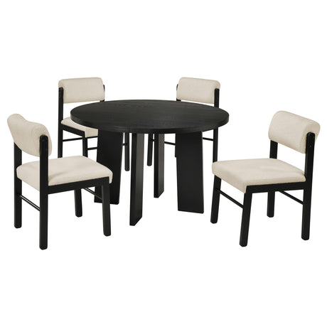 Strouse Black / Cream 5-Piece Dining Set from Coaster - Luna Furniture