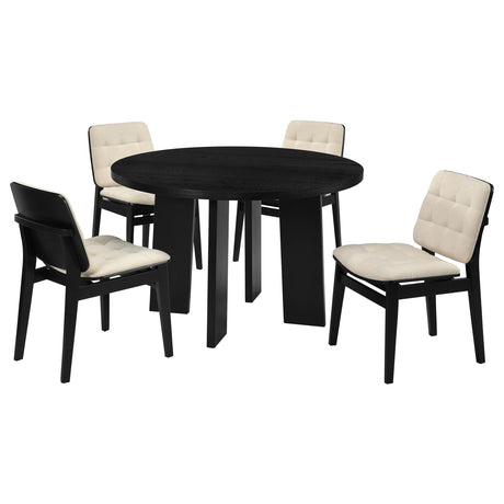 Strouse Black / Cream 5-Piece Dining Set from Coaster - Luna Furniture
