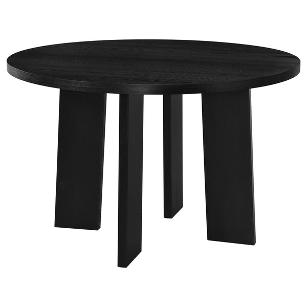 Strouse Black 47-inch Round Wood Dining Room Table