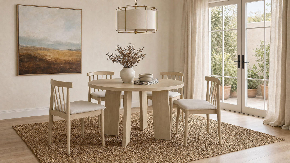 Strouse Wheat and Natural Oak 5-Piece Dining Set from Coaster - Luna Furniture