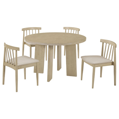 Strouse Wheat and Natural Oak 5-Piece Dining Set from Coaster - Luna Furniture