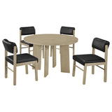 Strouse Black and Natural Oak 5-Piece Dining Set from Coaster - Luna Furniture