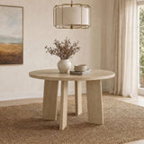 Strouse Natural Oak 47-inch Round Wood Dining Room Table from Coaster - Luna Furniture