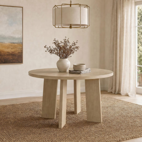 Strouse Natural Oak 47-inch Round Wood Dining Room Table from Coaster - Luna Furniture