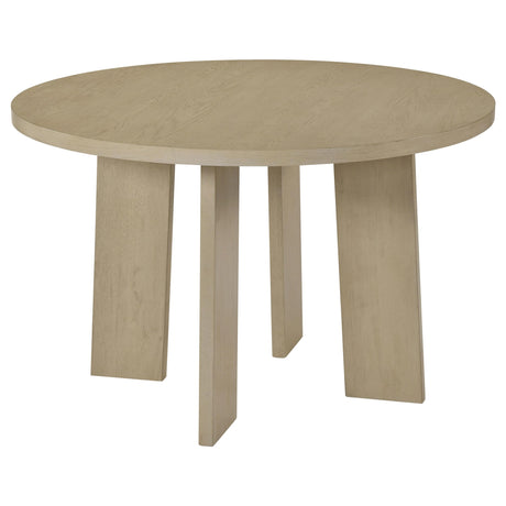 Strouse Natural Oak 47-inch Round Wood Dining Room Table from Coaster - Luna Furniture