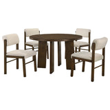 Strouse Walnut / Cream 5-piece Dining Set Cream and from Coaster - Luna Furniture