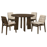 Strouse Walnut / Cream 5-piece Dining Set from Coaster - Luna Furniture