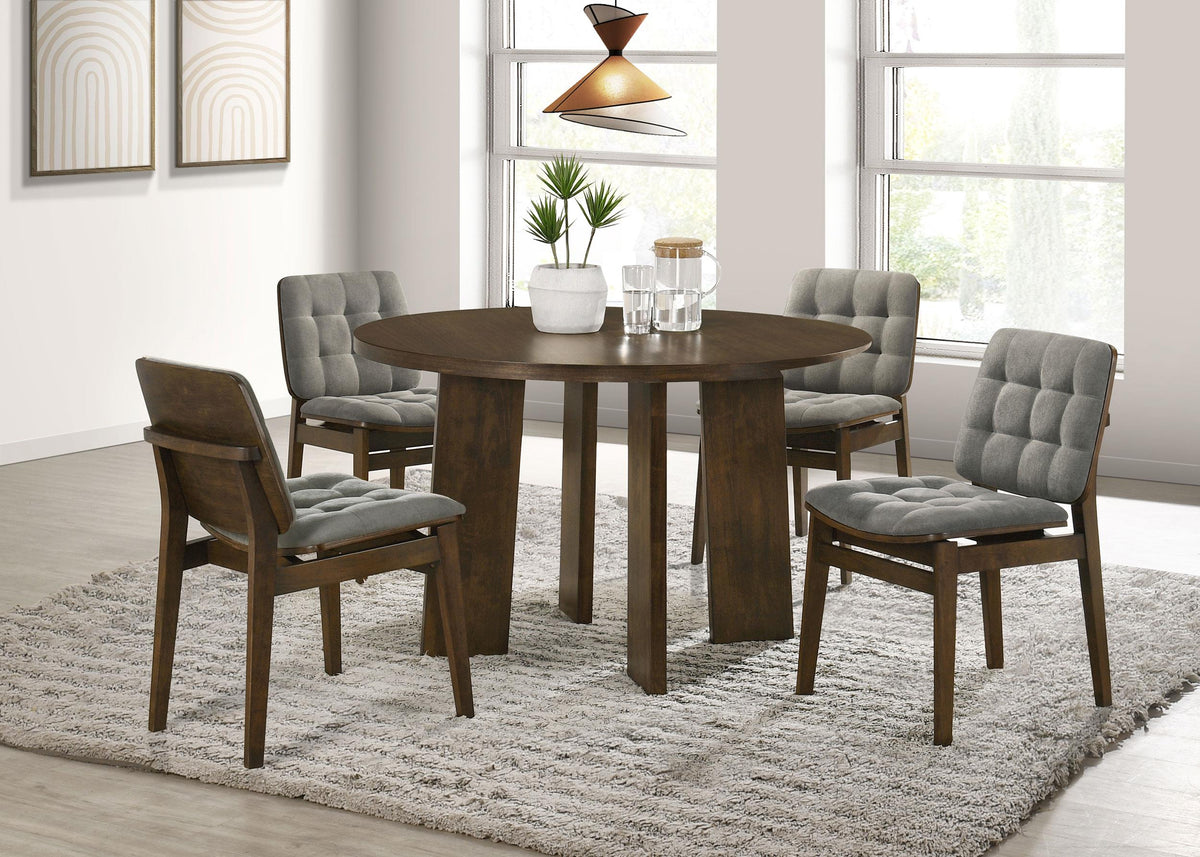Strouse Walnut/Gray 5-piece Dining Set from Coaster - Luna Furniture