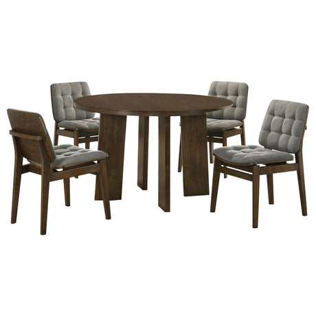 Strouse Walnut/Gray 5-piece Dining Set from Coaster - Luna Furniture