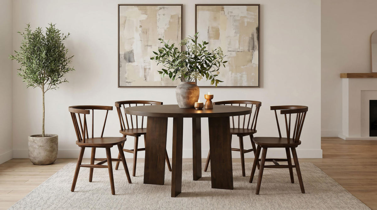 Strouse Walnut 5-Piece Dining Set from Coaster - Luna Furniture