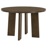 Strouse Walnut 47-inch Round Wood Dining Room Table from Coaster - Luna Furniture