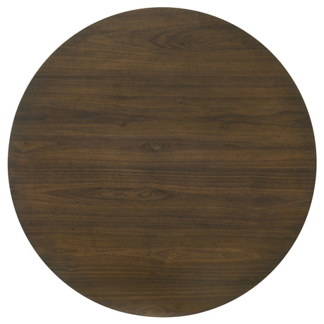 Strouse Walnut 47-inch Round Wood Dining Room Table from Coaster - Luna Furniture