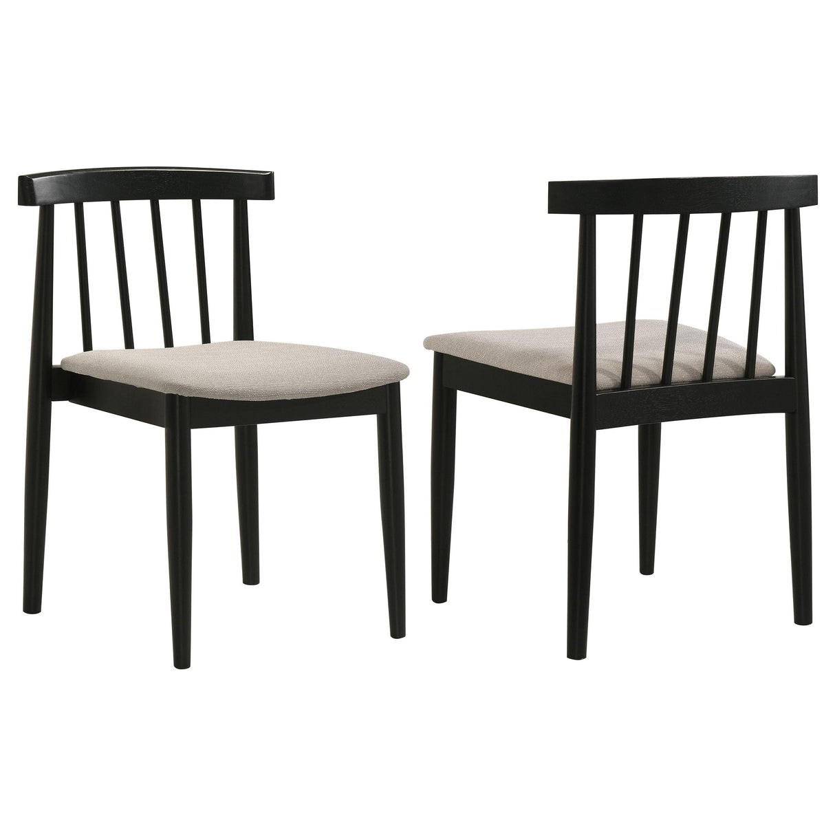 Cullen Black / Wheat Upholstered Dining Side Chair, Set of 2 from Coaster - Luna Furniture