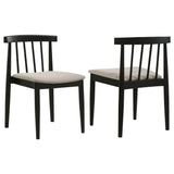 Cullen Black / Wheat Upholstered Dining Side Chair, Set of 2 from Coaster - Luna Furniture