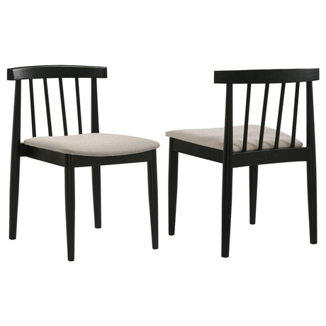 Cullen Black / Wheat Upholstered Dining Side Chair, Set of 2 from Coaster - Luna Furniture