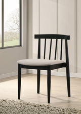 Cullen Black / Wheat Upholstered Dining Side Chair, Set of 2 from Coaster - Luna Furniture