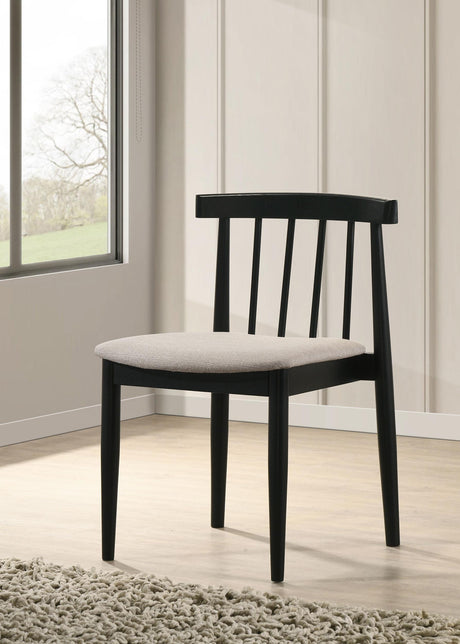 Cullen Black / Wheat Upholstered Dining Side Chair, Set of 2 from Coaster - Luna Furniture