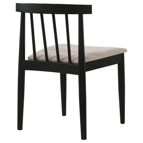 Cullen Black / Wheat Upholstered Dining Side Chair, Set of 2 from Coaster - Luna Furniture