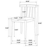 Cullen Black / Wheat Upholstered Dining Side Chair, Set of 2 from Coaster - Luna Furniture