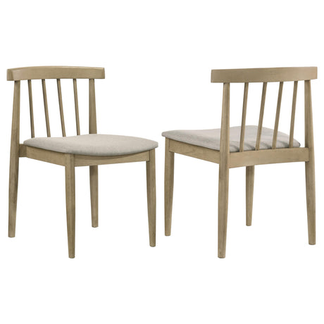 Cullen Natural Oak Dining Side Chair Upholstered Seat, Set of 2 from Coaster - Luna Furniture