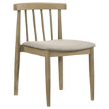 Cullen Natural Oak Dining Side Chair Upholstered Seat, Set of 2 from Coaster - Luna Furniture