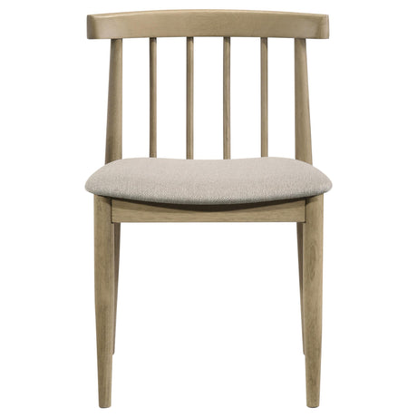 Cullen Natural Oak Dining Side Chair Upholstered Seat, Set of 2 from Coaster - Luna Furniture