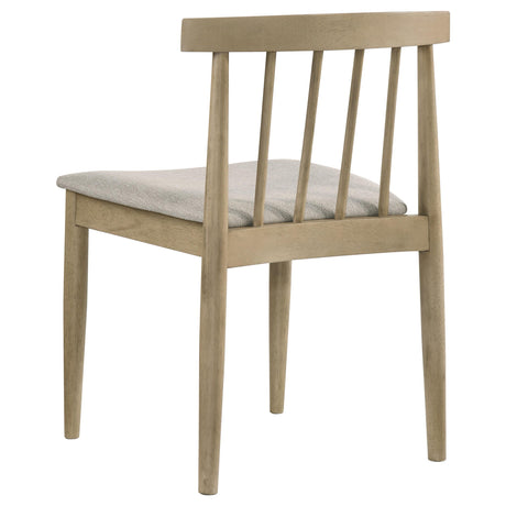 Cullen Natural Oak Dining Side Chair Upholstered Seat, Set of 2 from Coaster - Luna Furniture