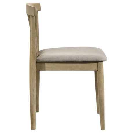 Cullen Natural Oak Dining Side Chair Upholstered Seat, Set of 2 from Coaster - Luna Furniture