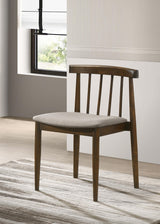 Cullen Walnut / Wheat Dining Side Chair Upholstered Seat Dark, Set of 2 from Coaster - Luna Furniture