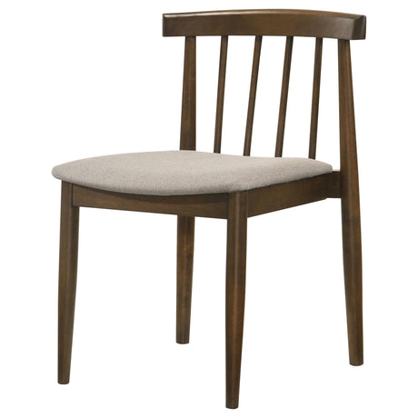 Cullen Walnut / Wheat Dining Side Chair Upholstered Seat Dark, Set of 2 from Coaster - Luna Furniture