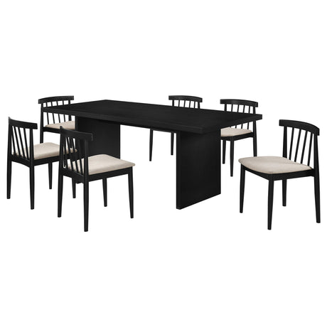 Decker Black / Wheat 7-Piece 82-inch Rectangular Dining Set from Coaster - Luna Furniture