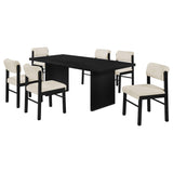 Decker Black / Cream 7-Piece 82-inch Rectangular Dining Set from Coaster - Luna Furniture