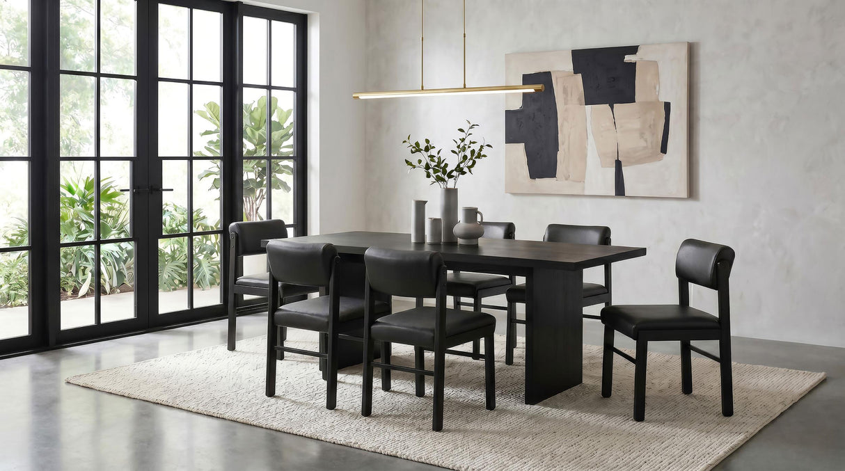 Decker Black 7-Piece 82-inch Rectangular Dining Set from Coaster - Luna Furniture